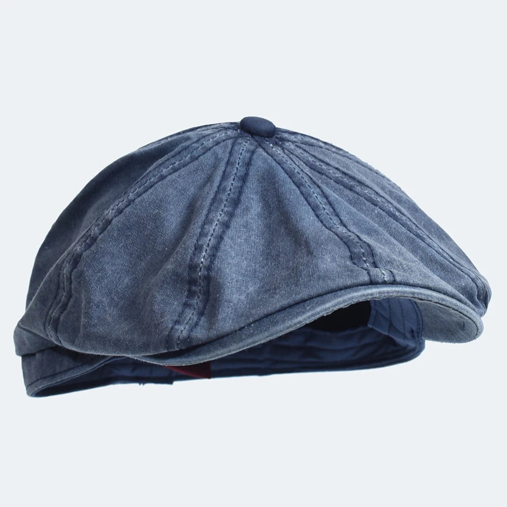 Washed Cotton Newsboy Cap – Vintage Peaky Octagonal Flat Ivy Hat for Men & Women - Image 8