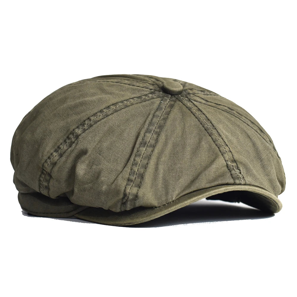 Washed Cotton Newsboy Cap – Vintage Peaky Octagonal Flat Ivy Hat for Men & Women - Image 7