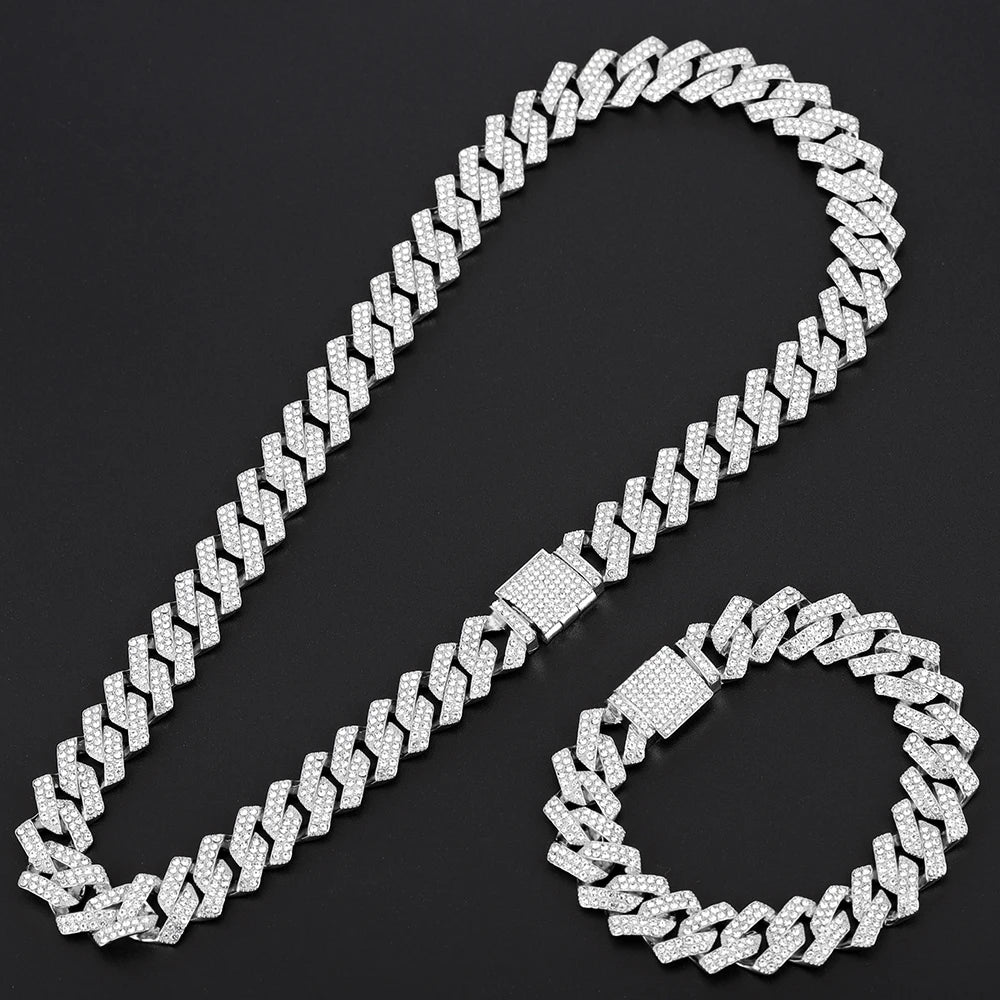 Hip Hop Miami Cuban Link Chain Set - Image 15