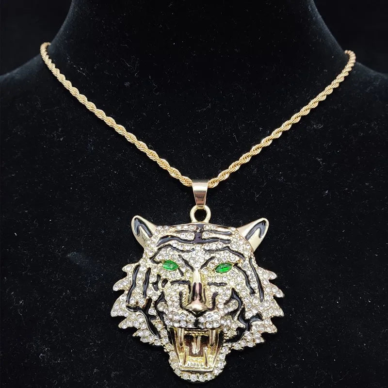 Hip Hop 3D Tiger Pendant Necklace - Image 9