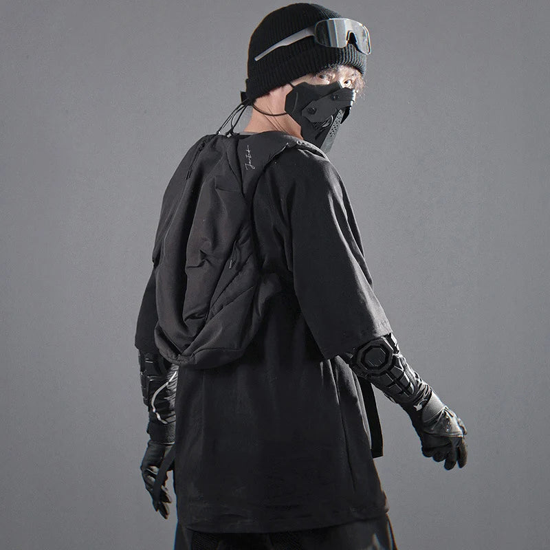 HKSH Men Dark Heavy Lightweight Leisure Future High Sense Adjustable Sport Backpack Outdoor Cycling Running Punk Techwear HK4671 - Image 2