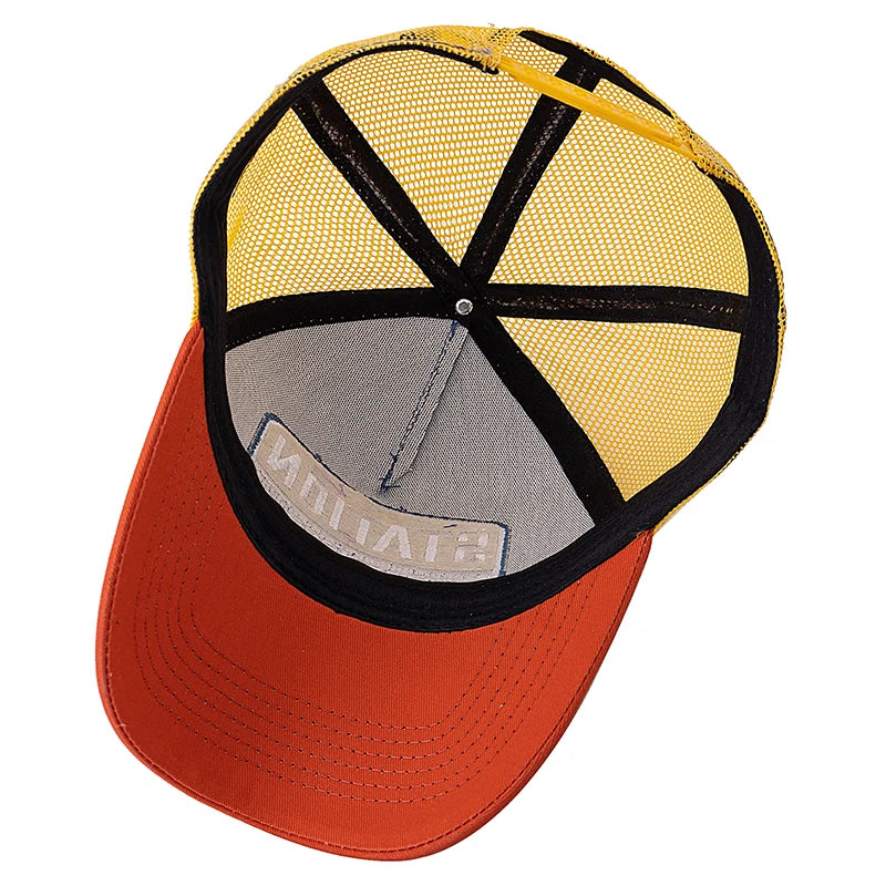 Classic STATION Letter Pattern Mesh Baseball Cap – Unisex Breathable Summer Trucker Hat - Image 4