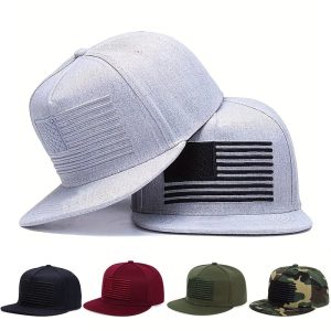 American Flag Embroidered Baseball Cap – Unisex Adjustable Hip-Hop Hat for Outdoor & Casual Wear