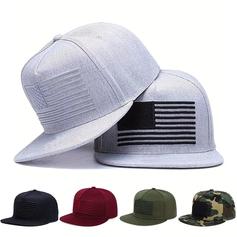 American Flag Embroidered Baseball Cap – Unisex Adjustable Hip-Hop Hat for Outdoor & Casual Wear