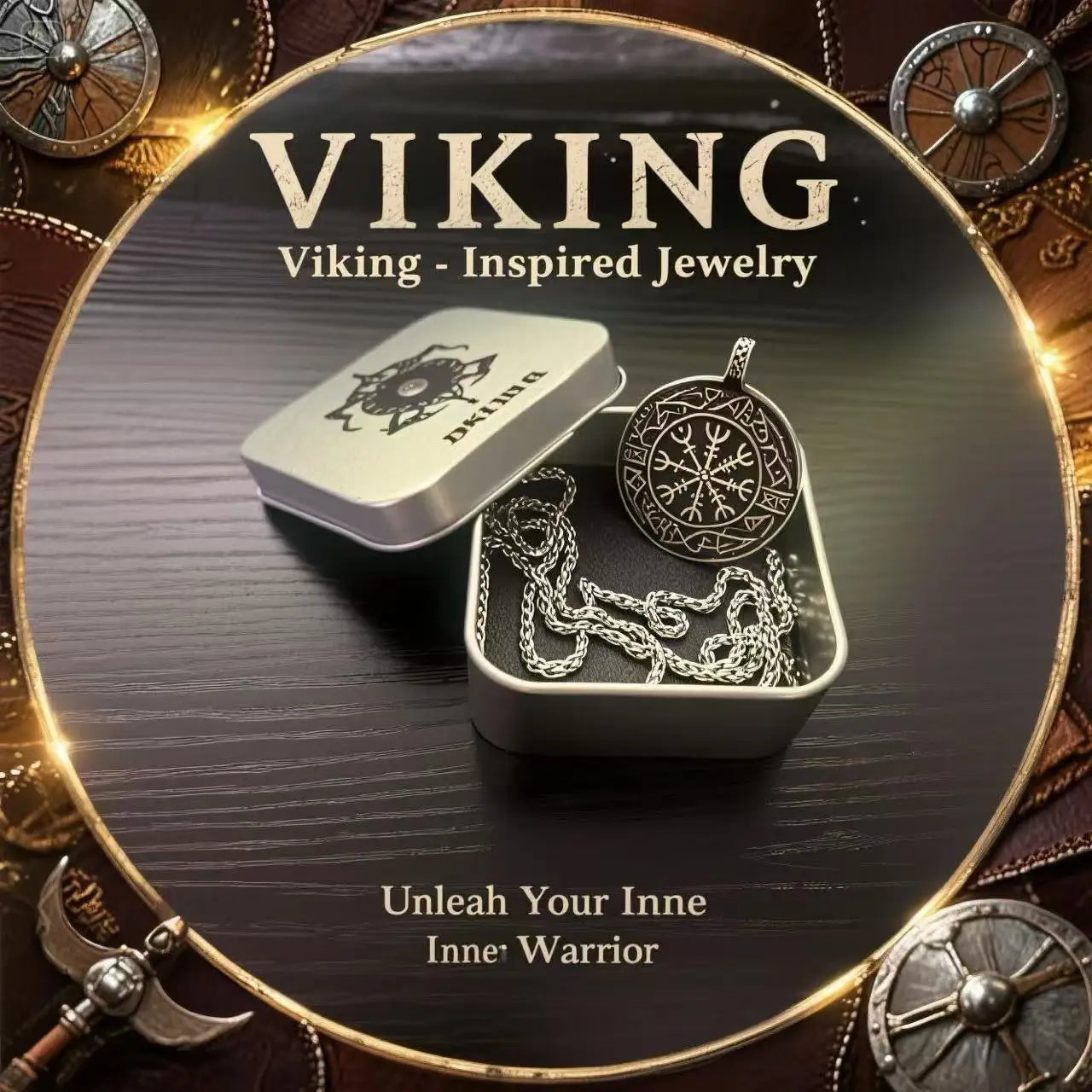316L Stainless Steel Viking Rune Pendant Chain Necklace For Men – Viking Jewelry Accessories - Image 5