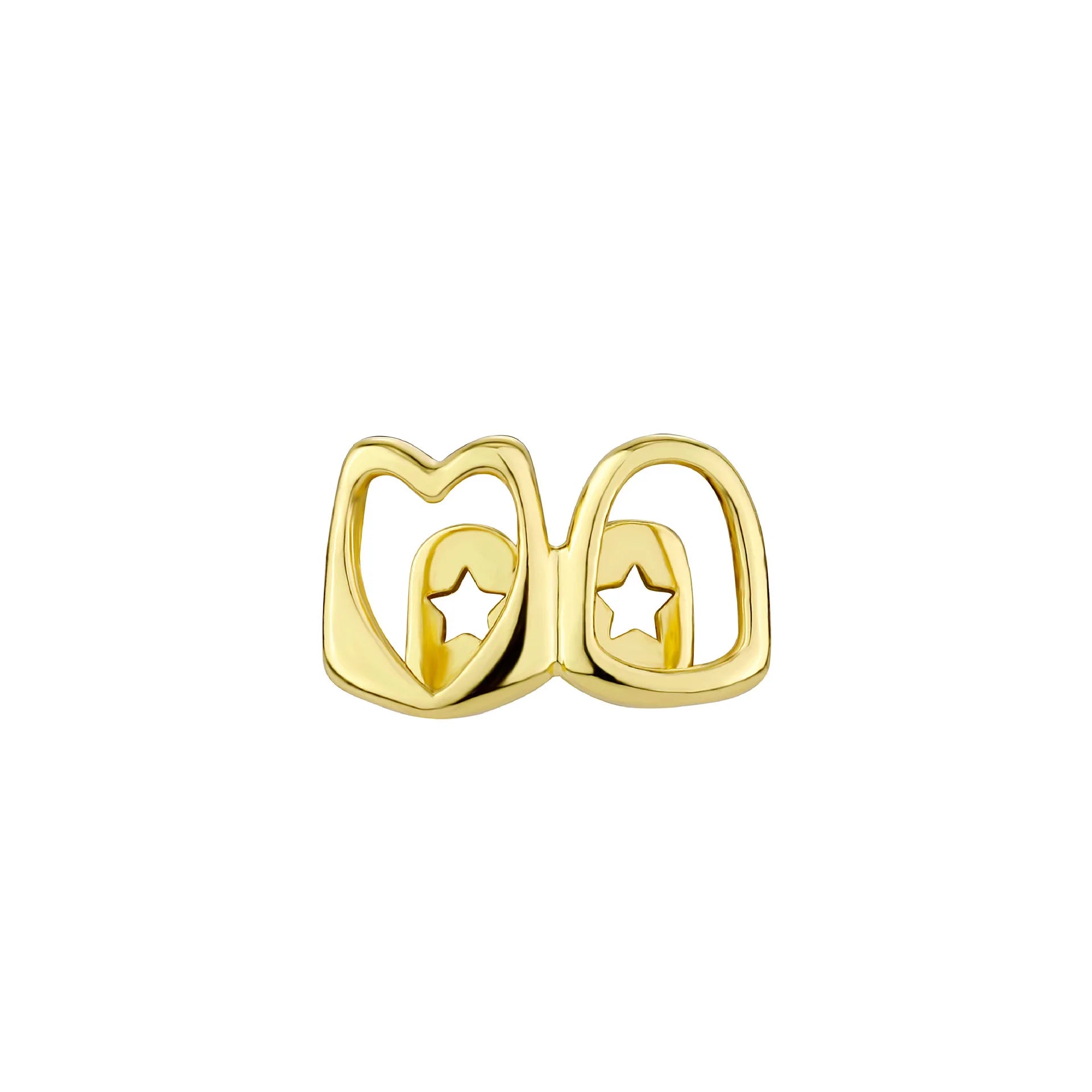FTCY Hip Hop Hollow Heart Tooth Grillz – Gold Color Wearable Dental Jewelry for Women - Image 6