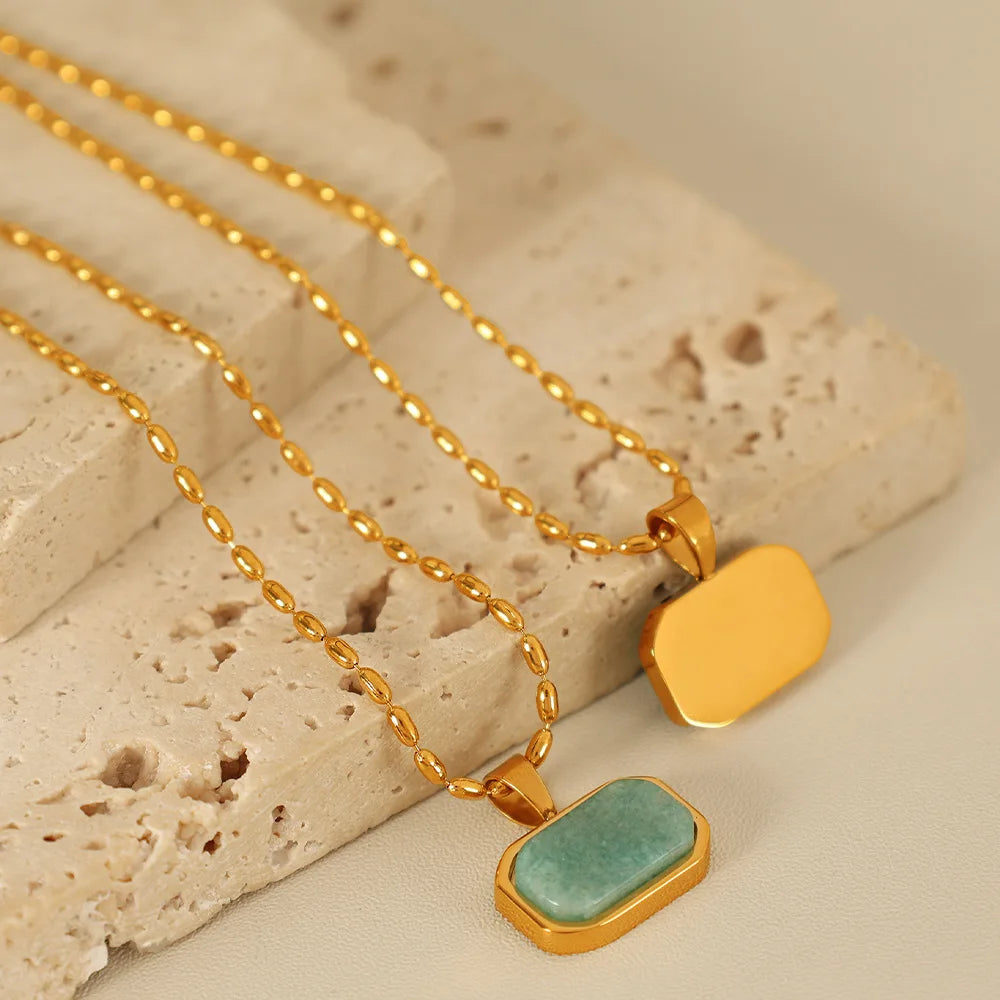 Natural Gemstone Choker Necklace – Tiger Eye, Amazonite, Lapis Lazuli with Gold-Plated Stainless Steel - Image 4