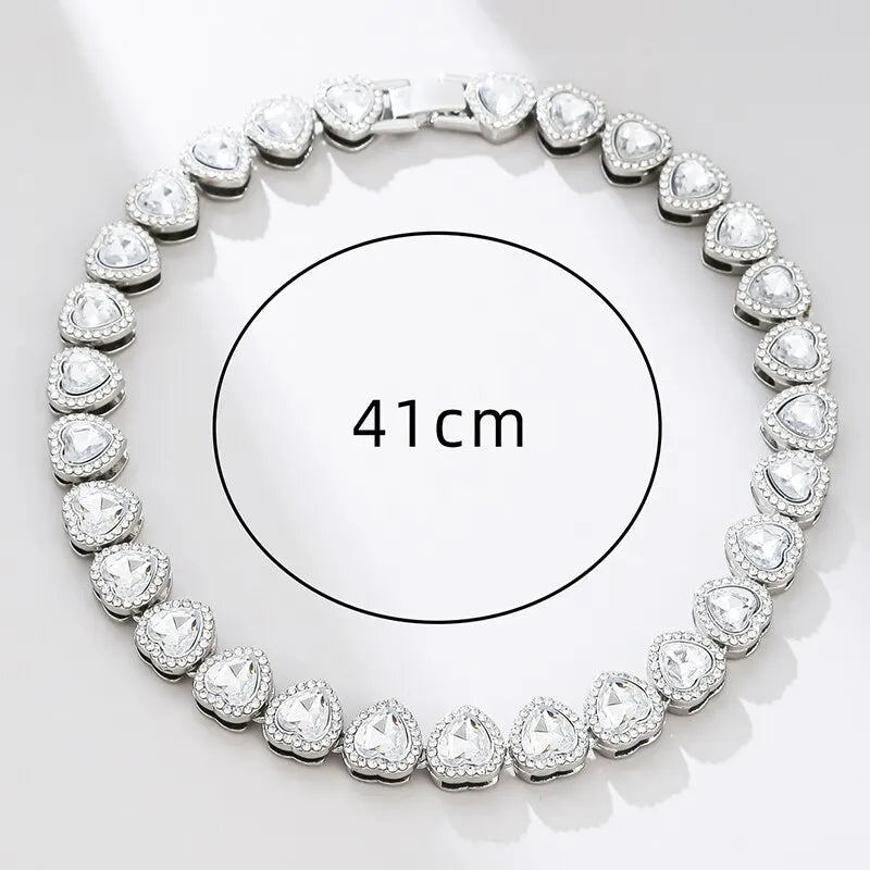 Hip Hop Heart Shape Cuban Chain Necklace - Image 6