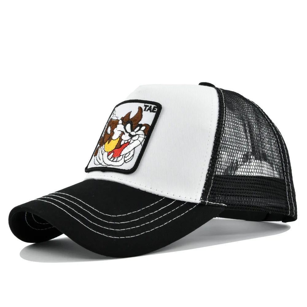 Anime Cartoon Baseball Cap – Duck Embroidered Mesh Snapback Hat for Men & Women - Image 19