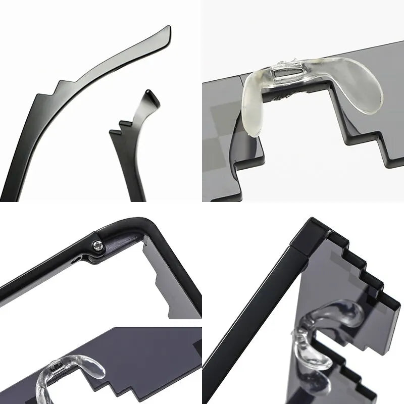 Pixelated Mosaic Sunglasses – 2-Pack Funny Party Eyewear for Men & Women - Image 5