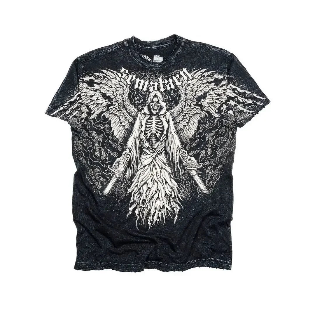 2000s Affliction-Style Graphic T-Shirt – Retro Punk Hip Hop Oversized Tee for Men - Image 9