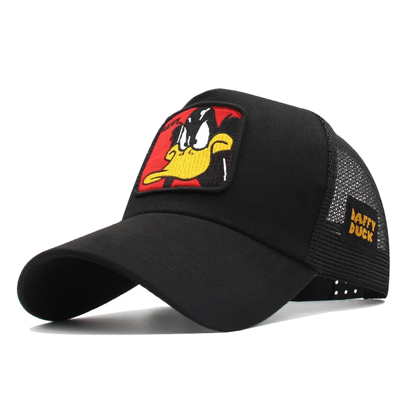 Anime Cartoon Baseball Cap – Duck Embroidered Mesh Snapback Hat for Men & Women - Image 2
