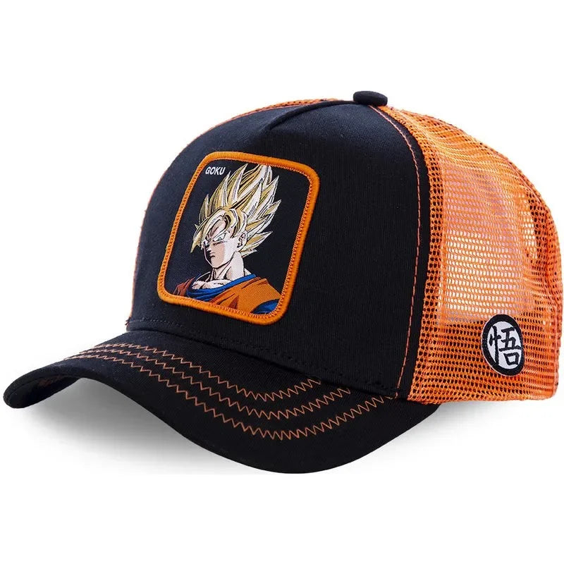 Dragon Ball Goku & Buu Embroidered Cap – Adjustable Trucker Mesh Hat for Men - Image 15