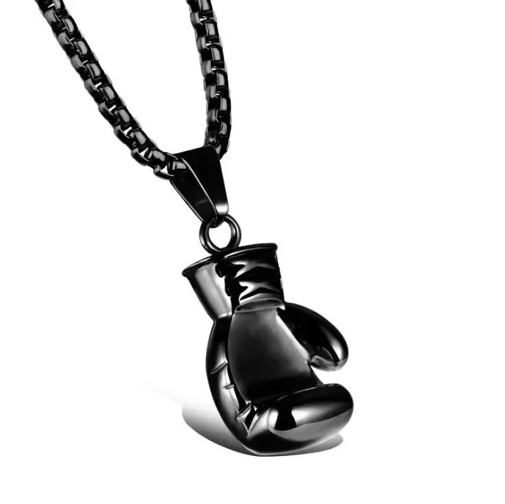 Punk Boxing Glove Pendant Necklace – Titanium Steel Chain for Men & Women - Image 8