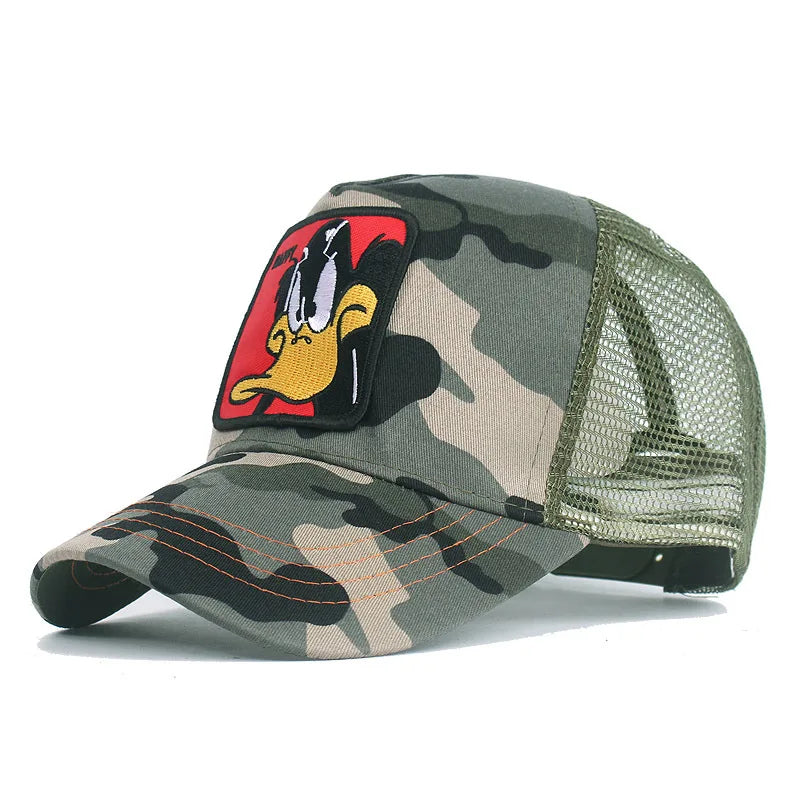 Anime Cartoon Baseball Cap – Duck Embroidered Mesh Snapback Hat for Men & Women - Image 20