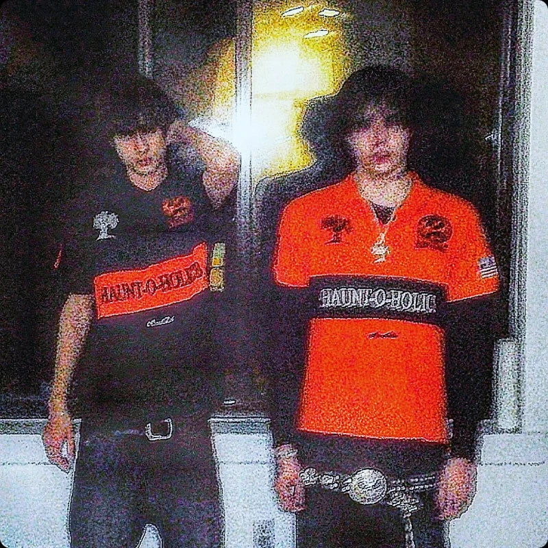 Y2K Haunted Gothic Embroidered Polo Shirt – Unisex Punk Streetwear Lapel Tee - Image 2