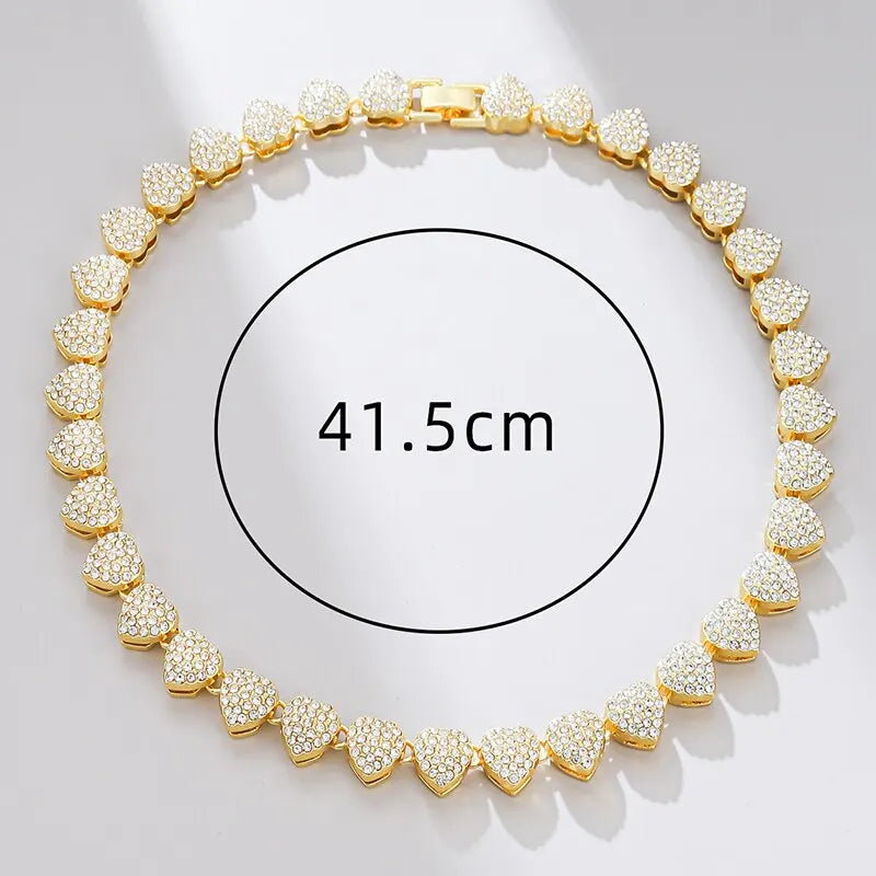 Hip Hop Heart Shape Cuban Chain Necklace - Image 5