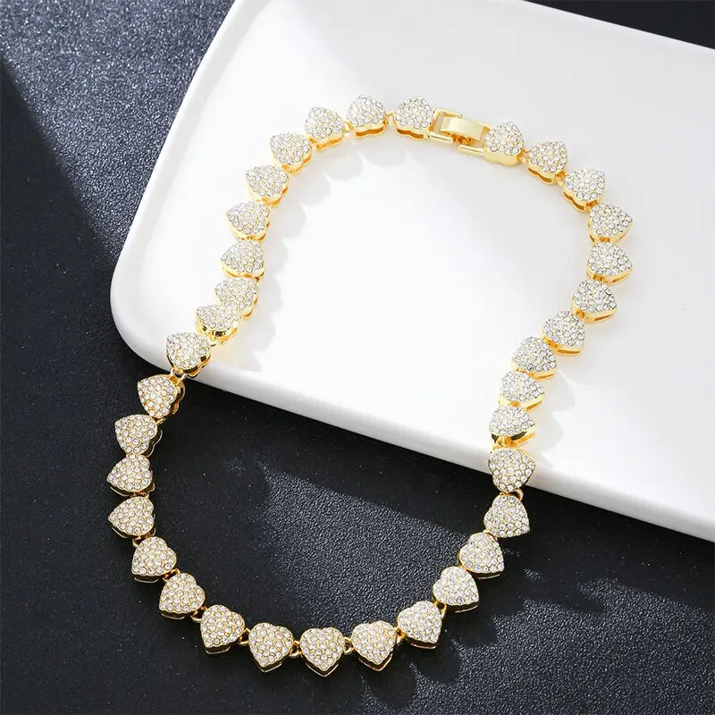 Hip Hop Heart Shape Cuban Chain Necklace - Image 9