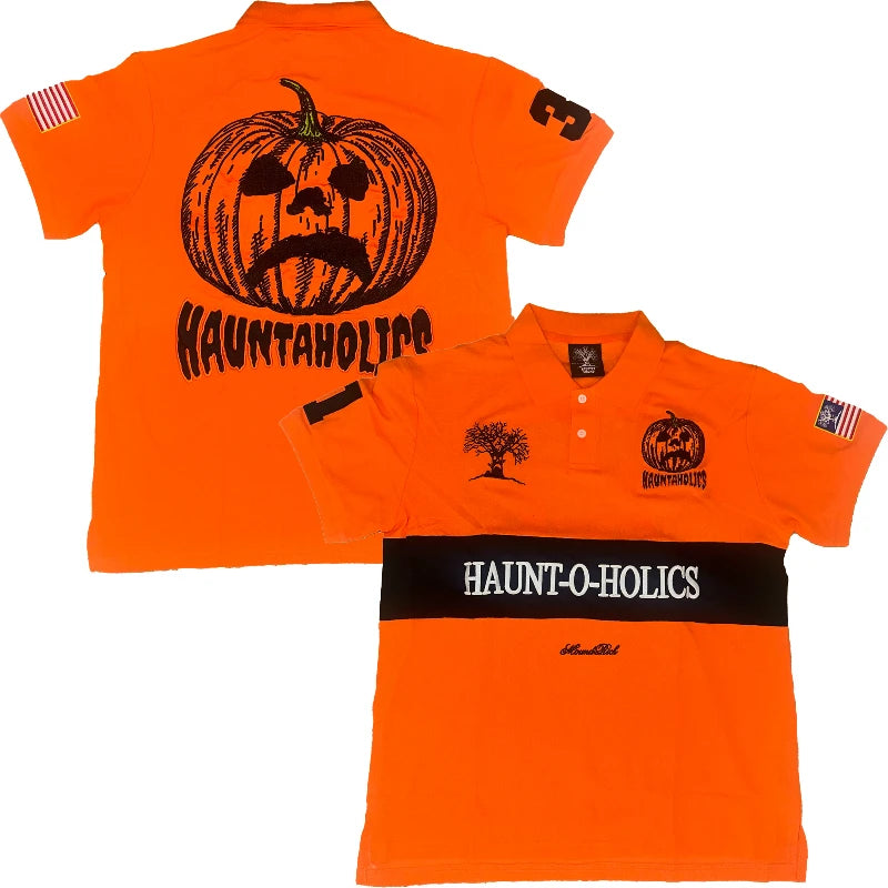 Y2K Haunted Gothic Embroidered Polo Shirt – Unisex Punk Streetwear Lapel Tee - Image 6