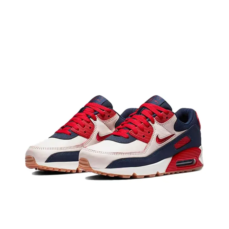 Nike Air Max 90 White-Blue-Red - Image 3