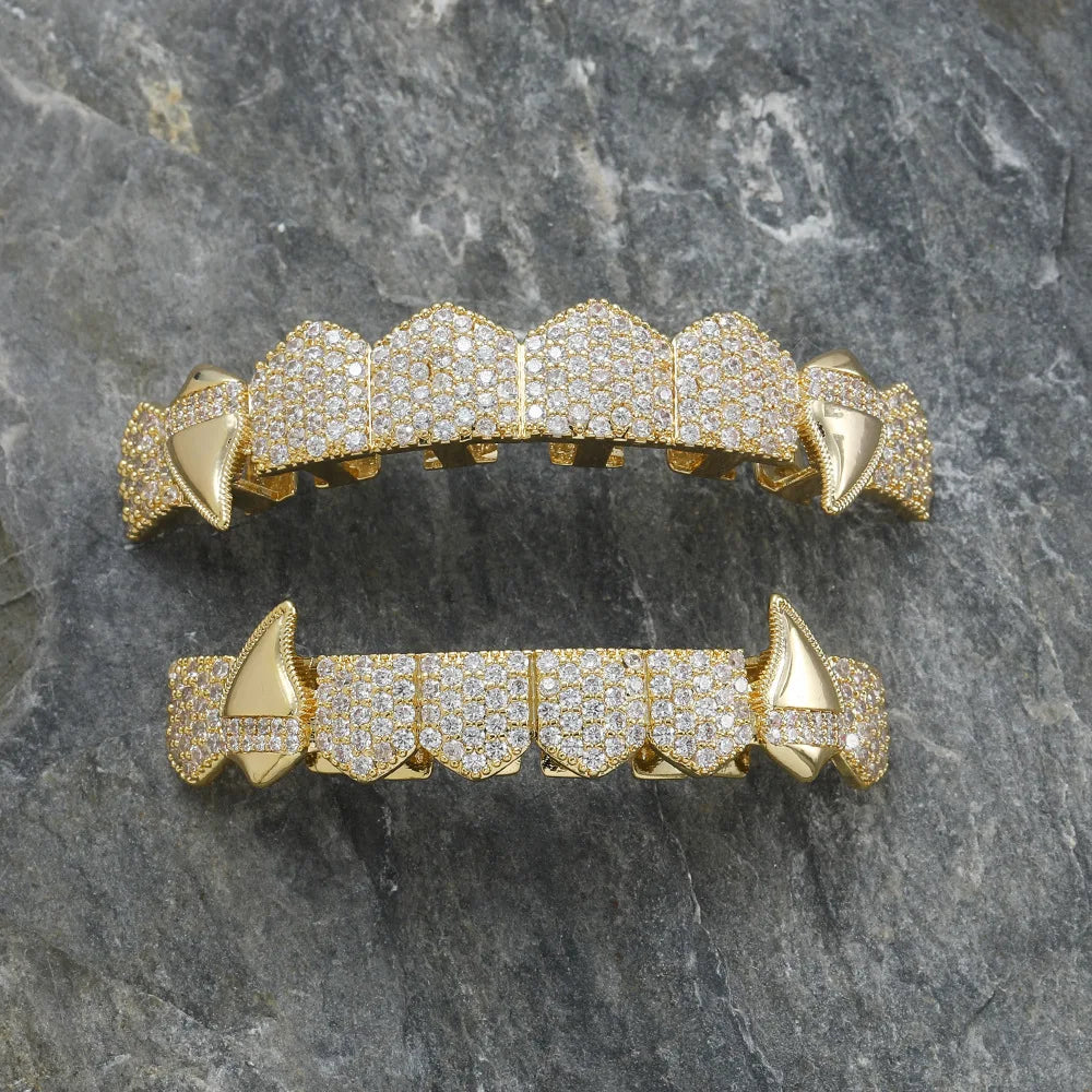 Htpwe Hip Hop Full CZ Teeth Grillz - Image 4