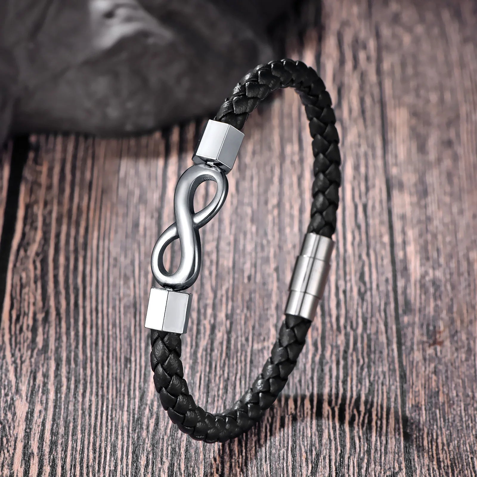 Classic Stainless Steel Leather Bracelet – Men's Chain Wristband Business Charm Jewelry for Dad or Boyfriend - Image 14