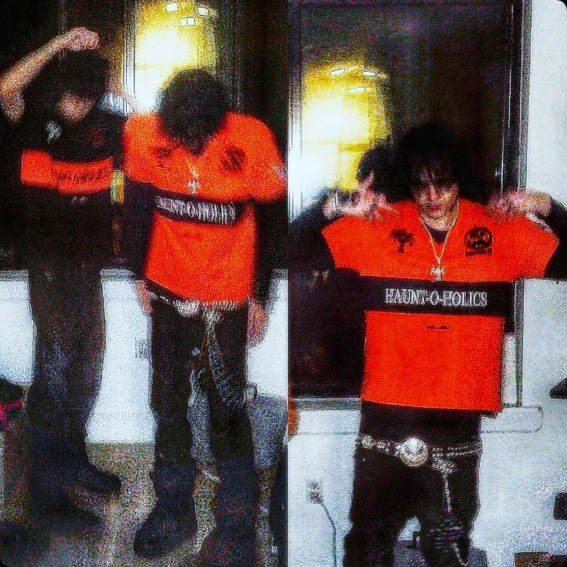 Y2K Haunted Gothic Embroidered Polo Shirt – Unisex Punk Streetwear Lapel Tee - Image 3