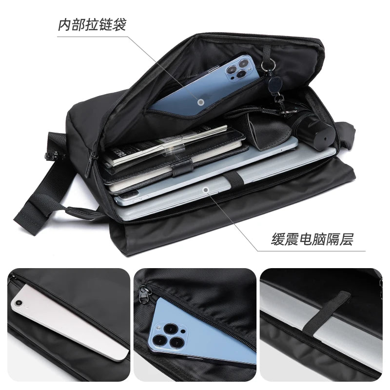 Waterproof Large-Capacity Crossbody Bag – Men’s 15-Inch Laptop Shoulder Bag with Anti-Theft Design - Image 2