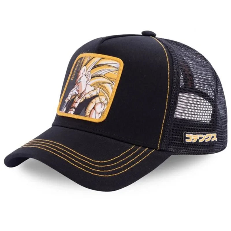 Dragon Ball Goku & Buu Embroidered Cap – Adjustable Trucker Mesh Hat for Men - Image 30