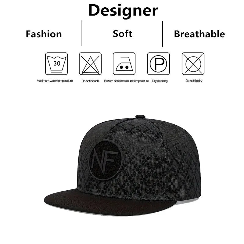 NF Letter Embroidery Baseball Cap – Unisex Adjustable Hip-Hop Snapback for Spring & Autumn - Image 3