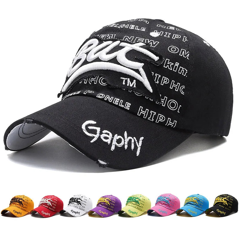 Korean Style Letter Embroidered Baseball Cap – Men’s Hip Hop Snapback for Summer & Street Fashion