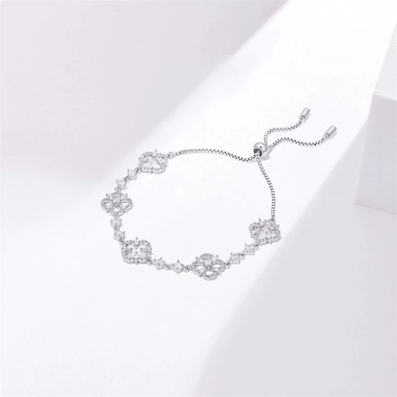 Classic Natural Shell & Crystal Flower Bracelet - Image 4